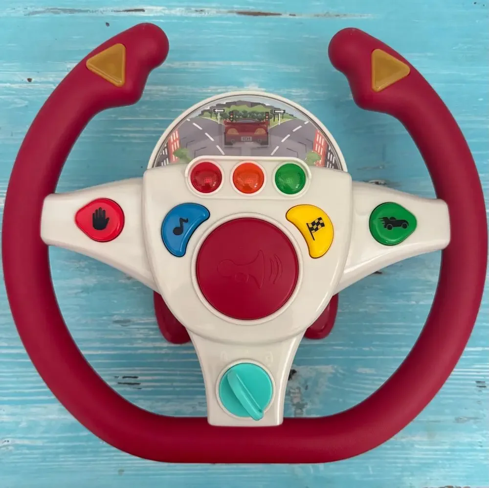 Battat Geared to Steer Toy Steering Wheel All Red Handle Edition Works Perfectly
